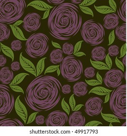 Vector Seamless grunge rose pattern (From my big "Seamless collection")