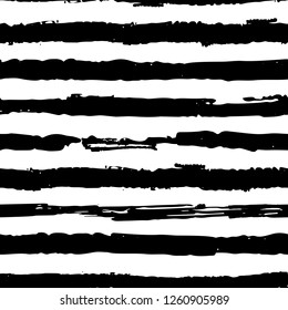 Vector seamless grunge urban pattern with hand drawn black stripes on white background. Grungy repeating backdrop for kids, textile, clothes, bed linen, wrapping paper. Shabby textured wallpaper.