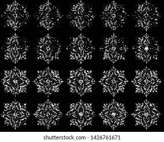 vector seamless grunge and vintage ceramic tiles wall decoration pattern design /Boho style lace / folk background 
