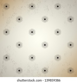 Vector seamless grungy background. Abstract floral pattern.