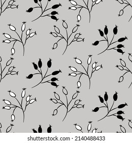 Vector seamless half-drop pattern, with bud