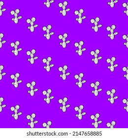 Vector seamless half-drop pattern, with cactus