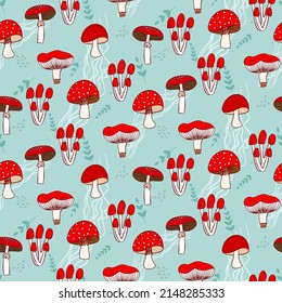 Vector seamless half-drop pattern, with cactus