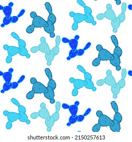 Vector seamless half-drop pattern, with cactus