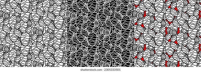Vector seamless half-drop pattern, with cactus
