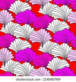 Vector seamless half-drop pattern, with  flowers