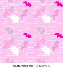Vector seamless half-drop pattern, with  flowers