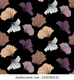 Vector seamless half-drop pattern, with  flowers