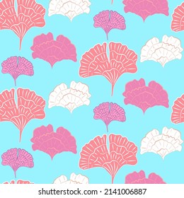 Vector seamless half-drop pattern, with  flowers