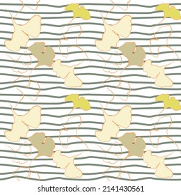 Vector seamless half-drop pattern, with  flowers