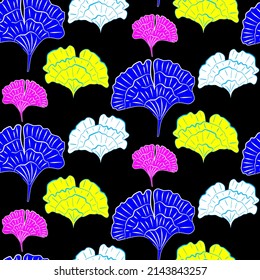 Vector seamless half-drop pattern, with  flowers