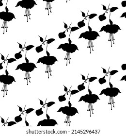 Vector seamless half-drop pattern, with flowers