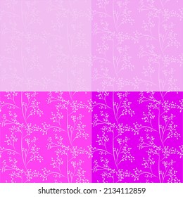 Vector seamless half-drop pattern, with leaves