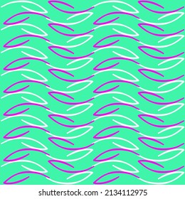 Vector seamless half-drop pattern, with leaves