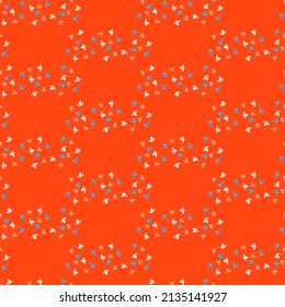 Vector seamless half-drop pattern, with leaves