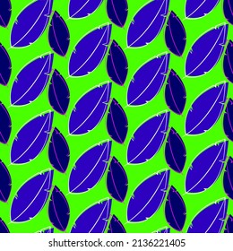 Vector seamless half-drop pattern, with leaves