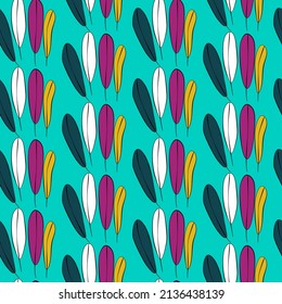 Vector seamless half-drop pattern, with leaves 