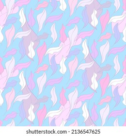 Vector seamless half-drop pattern, with leaves