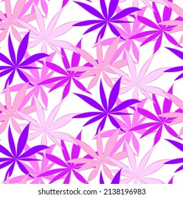 Vector seamless half-drop pattern, with leaves 
