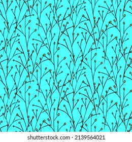Vector seamless half-drop pattern, with leaves 