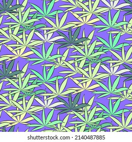 Vector seamless half-drop pattern, with leaves 