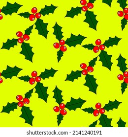 Vector seamless half-drop pattern, with leaves and bud