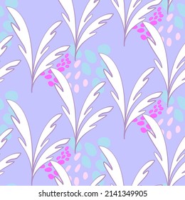 Vector seamless half-drop pattern, with leaves 