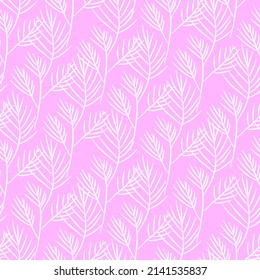 Vector seamless half-drop pattern, with leaves 