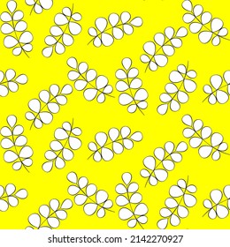 Vector seamless half-drop pattern, with leaves