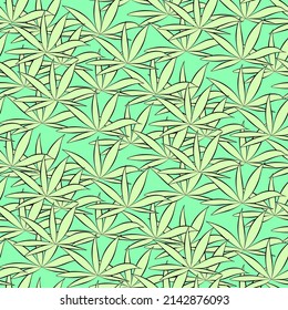 Vector seamless half-drop pattern, with leaves 