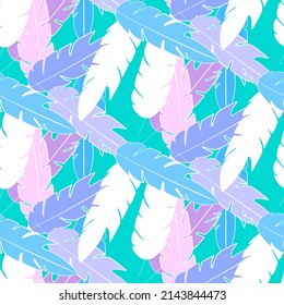 Vector seamless half-drop pattern, with leaves