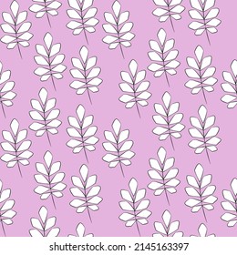 Vector seamless half-drop pattern, with leaves
