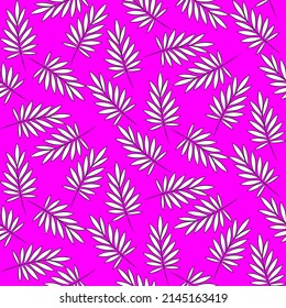 Vector seamless half-drop pattern, with leaves