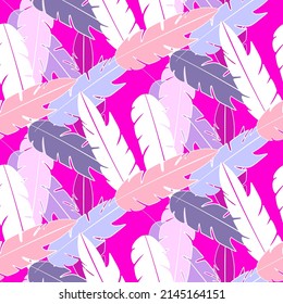 Vector seamless half-drop pattern, with leaves