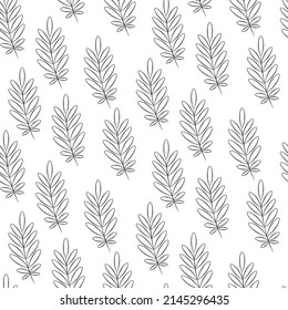 Vector seamless half-drop pattern, with leaves