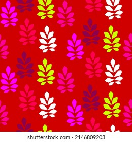 Vector seamless half-drop pattern, with leaves
