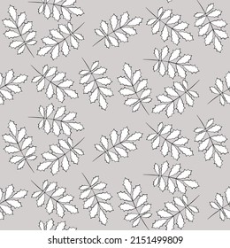 Vector seamless half-drop pattern, with leaves
