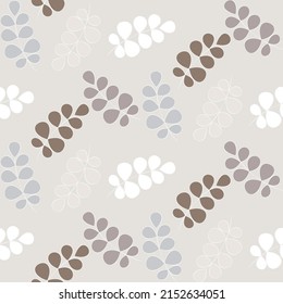 Vector seamless half-drop pattern, with leaves