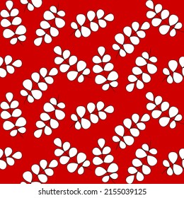 Vector seamless half-drop pattern, with leaves