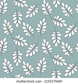 Vector seamless half-drop pattern, with leaves