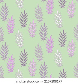 Vector seamless half-drop pattern, with leaves