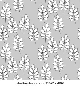 Vector seamless half-drop pattern, with leaves