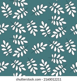 Vector seamless half-drop pattern, with leaves