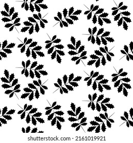 Vector seamless half-drop pattern, with leaves