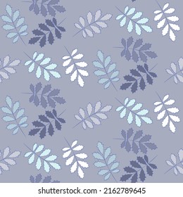 Vector seamless half-drop pattern, with leaves