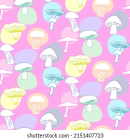 Vektor-nahtlose Halbtrockenmuster, mit Pilzen