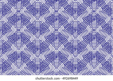Vector seamless halftone circles abstract pattern. Navy and white gradient