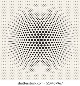 Vector Seamless Halftone Circles Bloat Effect Pattern. Abstract Geometric Background Design