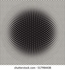 Vector Seamless Halftone Circles Bloat Pattern. Abstract Geometric Background Design.