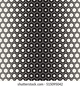 Vector Seamless Halftone HoneyComb Gradient Pattern.Abstract Geometric Background Design